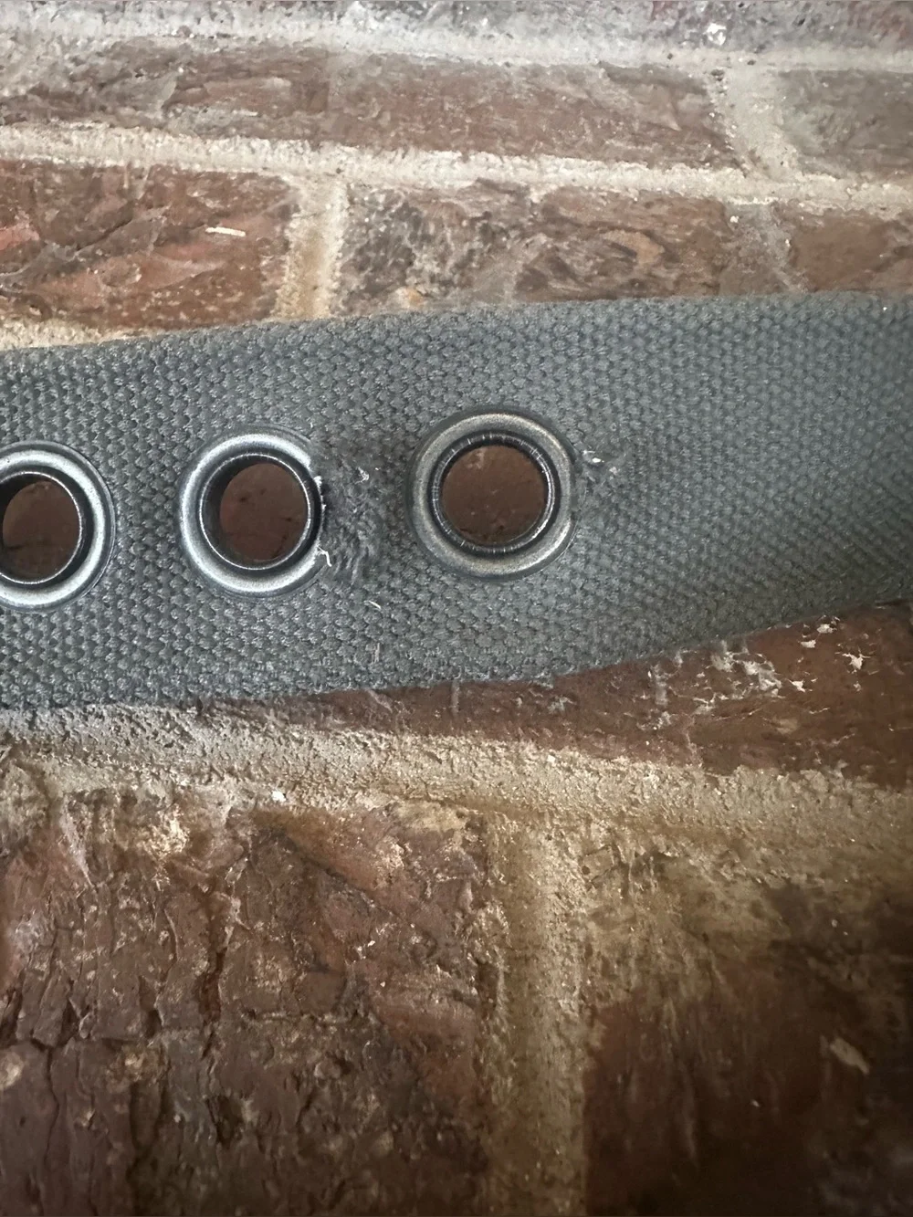 VTG Diesel Canvas Grommet Belt Leather Trim Y2K Utility